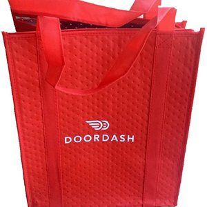 Doordash Red Insulated Shopping Tote for Groceries / Food Delivery Bag